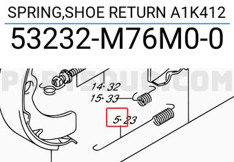 Suzuki 53232M76M00 SPRING,SHOE RETURN A1K412