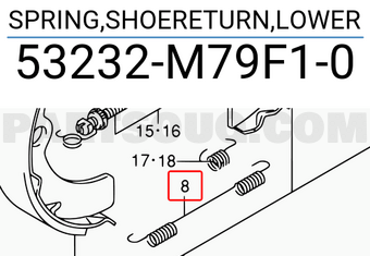 Suzuki 53232M79F10 SPRING,SHOERETURN,LOWER