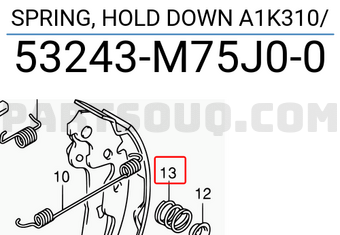 Suzuki 53243M75J00 SPRING, HOLD DOWN A1K310/