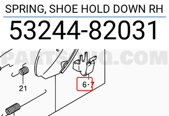 Suzuki 5324482031 SPRING, SHOE HOLD DOWN RH
