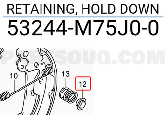 Suzuki 53244M75J00 RETAINING, HOLD DOWN
