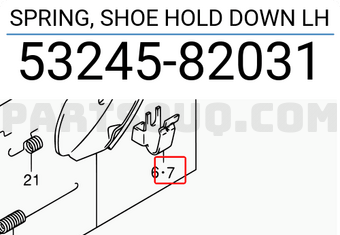 Suzuki 5324582031 SPRING, SHOE HOLD DOWN LH