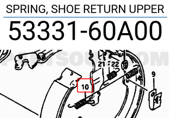 Suzuki 5333160A00 SPRING, SHOE RETURN UPPER
