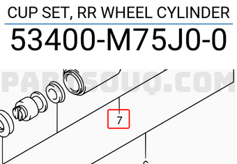 Suzuki 53400M75J00 CUP SET, RR WHEEL CYLINDER