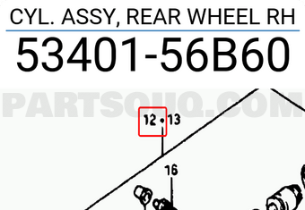 Suzuki 5340156B60 CYL. ASSY, REAR WHEEL RH