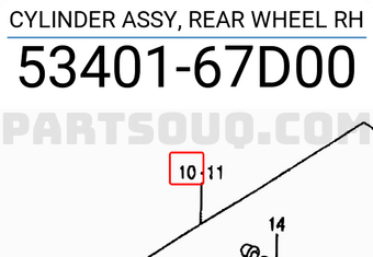 Suzuki 5340167D00 CYLINDER ASSY, REAR WHEEL RH