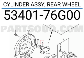 Suzuki 5340176G00 CYLINDER ASSY, REAR WHEEL