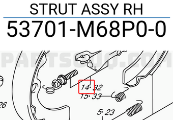 Suzuki 53701M68P00 STRUT ASSY RH