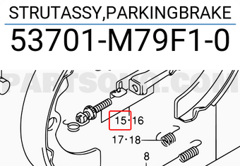 Suzuki 53701M79F10 STRUTASSY,PARKINGBRAKE