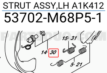 Suzuki 53702M68P51 STRUT ASSY,LH A1K412