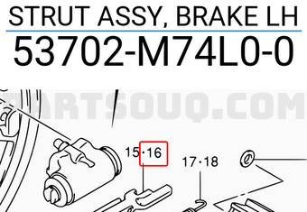 Suzuki 53702M74L00 STRUT ASSY, BRAKE LH