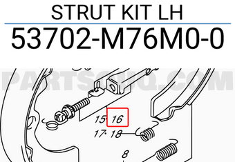 Suzuki 53702M76M00 STRUT KIT LH