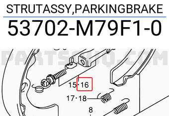 Suzuki 53702M79F10 STRUTASSY,PARKINGBRAKE