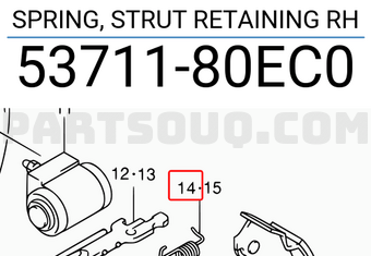 Suzuki 5371180EC0 SPRING, STRUT RETAINING RH