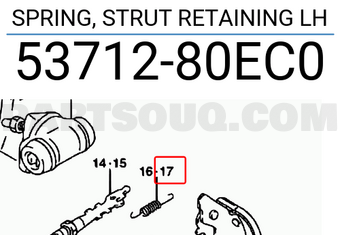 Suzuki 5371280EC0 SPRING, STRUT RETAINING LH