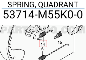 Suzuki 53714M55K00 SPRING, QUADRANT