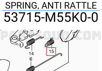 Suzuki 53715M55K00 SPRING, ANTI RATTLE