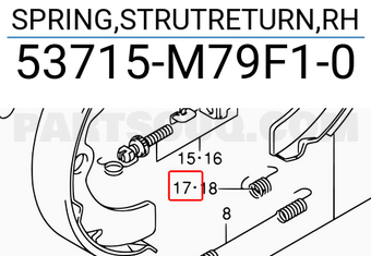 Suzuki 53715M79F10 SPRING,STRUTRETURN,RH