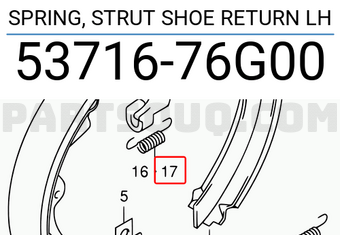 Suzuki 5371676G00 SPRING, STRUT SHOE RETURN LH