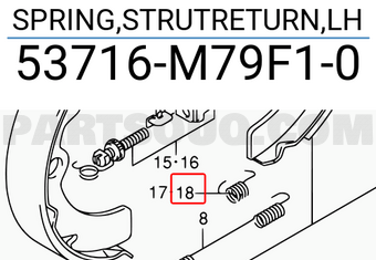 Suzuki 53716M79F10 SPRING,STRUTRETURN,LH