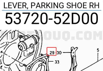 Suzuki 5372052D00 LEVER, PARKING SHOE RH