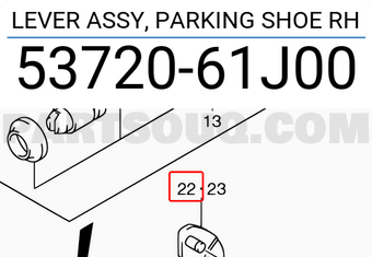 Suzuki 5372061J00 LEVER ASSY, PARKING SHOE RH