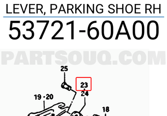 Suzuki 5372160A00 LEVER, PARKING SHOE RH