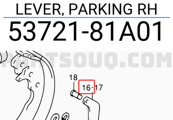 Suzuki 5372181A01 LEVER, PARKING RH