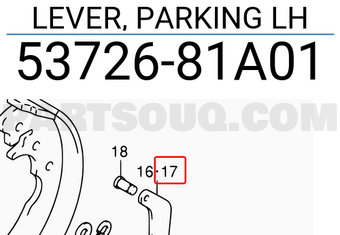 Suzuki 5372681A01 LEVER, PARKING LH