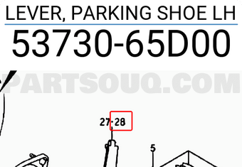 Suzuki 5373065D00 LEVER, PARKING SHOE LH