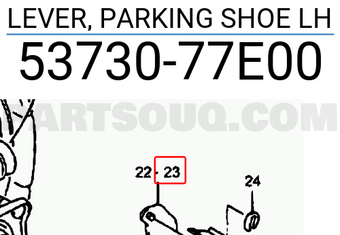 Suzuki 5373077E00 LEVER, PARKING SHOE LH