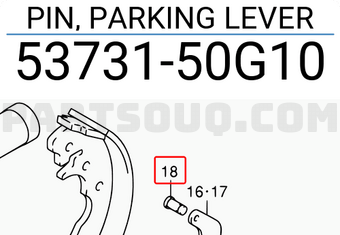 Suzuki 5373150G10 PIN, PARKING LEVER
