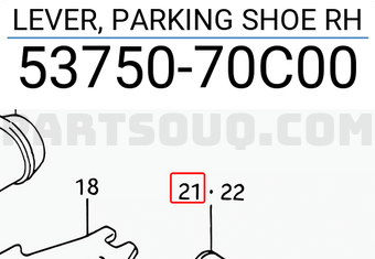 Suzuki 5375070C00 LEVER, PARKING SHOE RH
