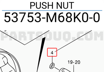 Suzuki 53753M68K00 PUSH NUT