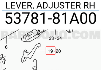 Suzuki 5378181A00 LEVER, ADJUSTER RH