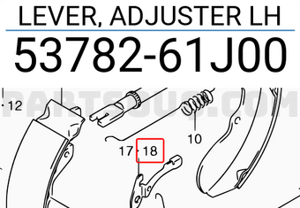 Suzuki 5378261J00 LEVER, ADJUSTER LH