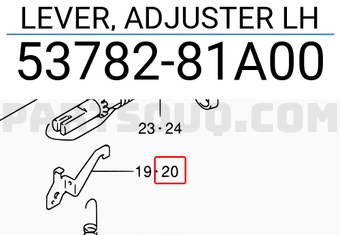 Suzuki 5378281A00 LEVER, ADJUSTER LH
