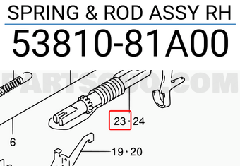Suzuki 5381081A00 SPRING & ROD ASSY RH