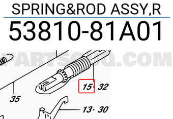 Suzuki 5381081A01 SPRING&ROD ASSY,R