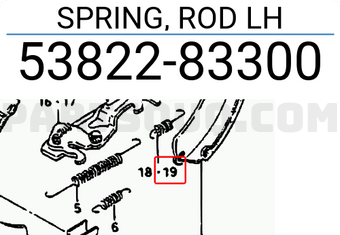 Suzuki 5382283300 SPRING, ROD LH
