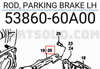 Suzuki 5386060A00 ROD, PARKING BRAKE LH