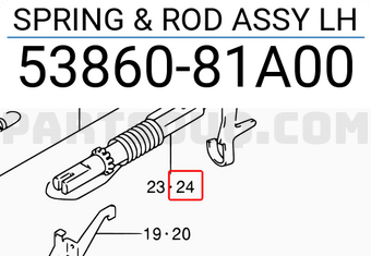 Suzuki 5386081A00 SPRING & ROD ASSY LH