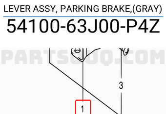 Suzuki 5410063J00P4Z LEVER ASSY, PARKING BRAKE,(GRAY)