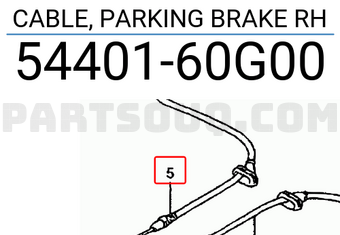 Suzuki 5440160G00 CABLE, PARKING BRAKE RH