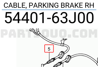 Suzuki 5440163J00 CABLE, PARKING BRAKE RH