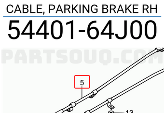 Suzuki 5440164J00 CABLE, PARKING BRAKE RH