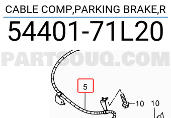 Suzuki 5440171L20 CABLE COMP,PARKING BRAKE,R
