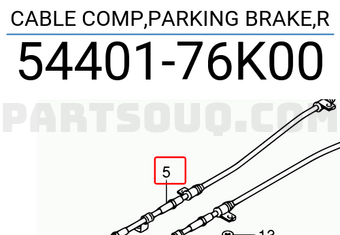 Suzuki 5440176K00 CABLE COMP,PARKING BRAKE,R
