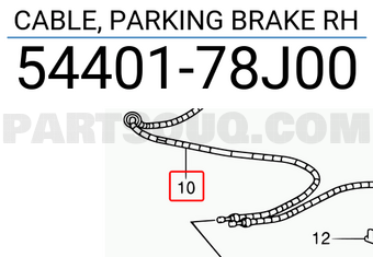 Suzuki 5440178J00 CABLE, PARKING BRAKE RH