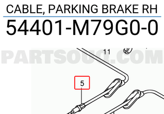 Suzuki 54401M79G00 CABLE, PARKING BRAKE RH